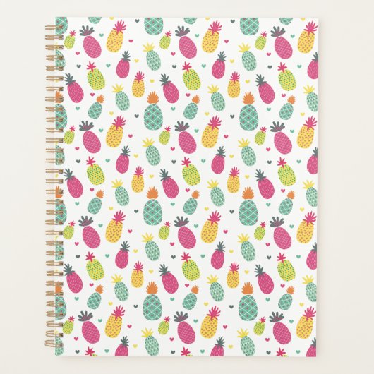 Fun Bright Tropisch anananassepatroon Planner (Voorkant)