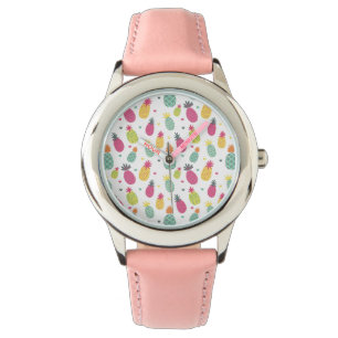 Fun Bright Tropische ananas Horloge