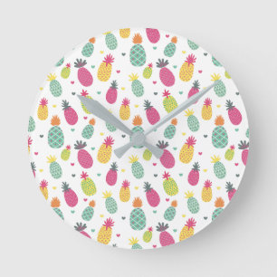 Fun Bright Tropische ananas Ronde Klok