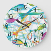 Fun Bright Tropische viszwemmen Grote Klok (Voorkant)