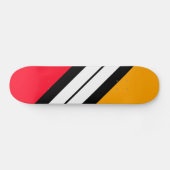 Fun Bright Yellow Red White Diagonal Racing Stripe Persoonlijk Skateboard (Horizontaal)