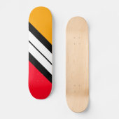 Fun Bright Yellow Red White Diagonal Racing Stripe Persoonlijk Skateboard (Voorkant)