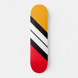 Fun Bright Yellow Red White Diagonal Racing Stripe Persoonlijk Skateboard
