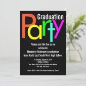 Fun Brights Graduation Party Invitation Kaart (Staand voorkant)