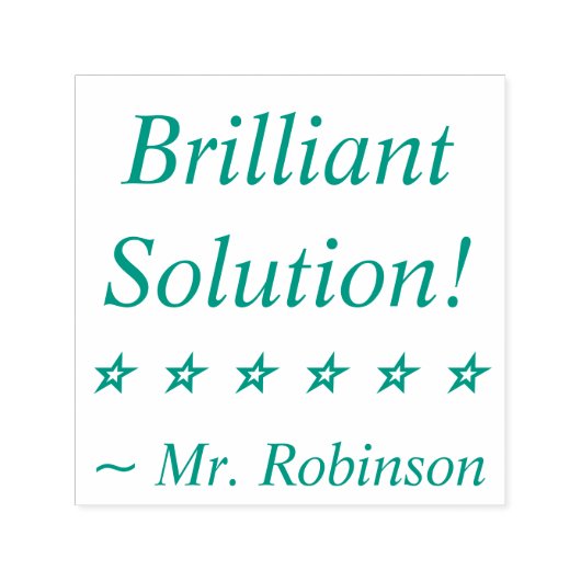 Fun "briljante oplossing!" Rubberstempel Zelfinktende Stempel (Design)