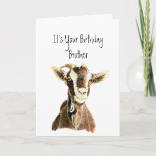 Fun Brother Birthday Over the Hill, Old Goat Humor Kaart