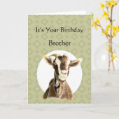 Fun Brother Birthday Over the Hill, Old Goat Humor Kaart (Gele Bloem)
