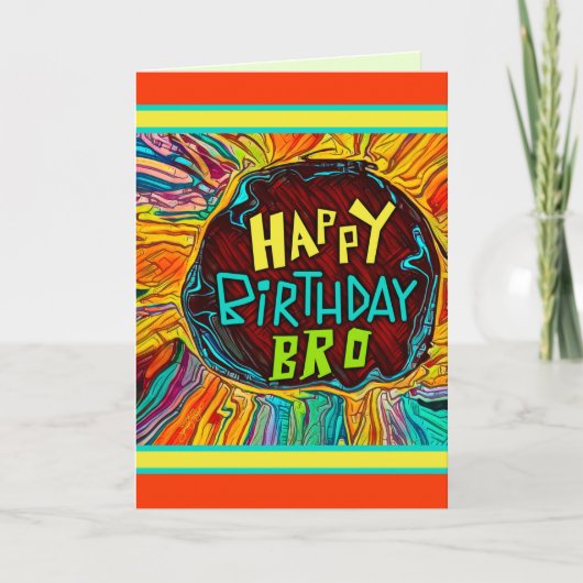 Fun Brother Verjaardag Moderne Abstracte Inspirati Kaart (Voorkant)
