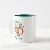 FUN Brown & Green 'My Deer' Kerst Tweekleurige Koffiemok (Voorkant links)