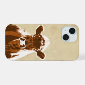 Fun Brown Koe Boerderij Animal Graphic Art iPhone 15 Case (Achterkant horizontaal)