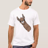 Fun Brown Llama Head T-shirt (Voorkant)