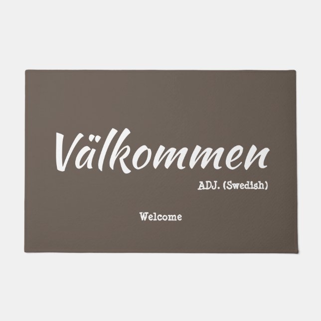 Fun Brown Swedish Welcome Definition Doormat Deurmat (Voorkant)