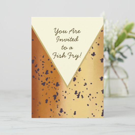 Fun Brown Trout Pattern Modern Fish Fry Kaart (Staand voorkant)