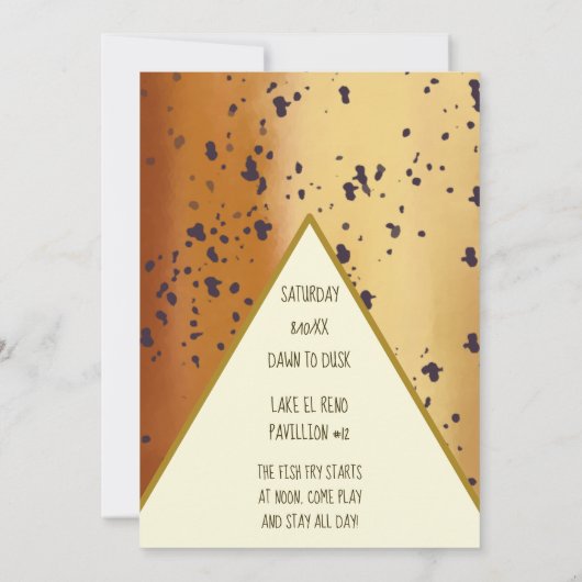 Fun Brown Trout Pattern Modern Fish Fry Kaart (Achterkant)