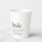 Fun Bruid Definitie Bruiloft Modern Papieren Bekers (Voorkant)