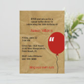 Fun bruin gekreukeld papier uitnodiging van vrijda (Staand voorkant)