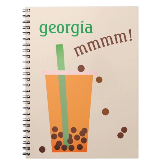 Fun Bubble Tea/Boba Tea Custom Name Notitieboek (Voorkant)