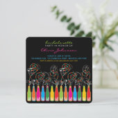 Fun Bubely Celebrations Bachelorette Party Invite Kaart (Staand voorkant)