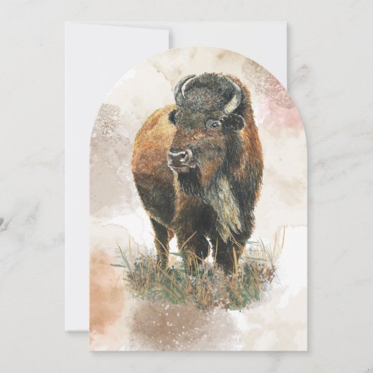 Fun Buffalo Bison Wildlife Animal Park Birthday Kaart (Voorkant)