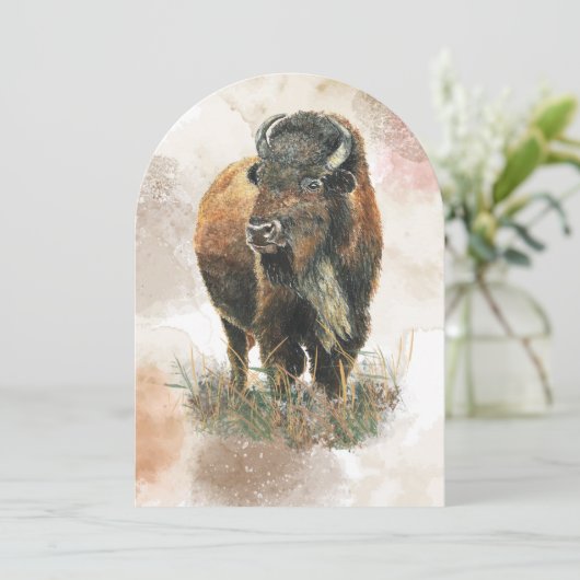 Fun Buffalo Bison Wildlife Animal Park Birthday Kaart (Staand voorkant)