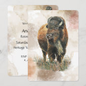 Fun Buffalo Bison Wildlife Animal Park Retirement Kaart (Voorkant / Achterkant)