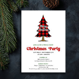 Fun Buffalo Check Christmas Tree Digital Invite Kaart