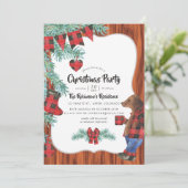 Fun Buffalo Pset Lumberjack Beer kerstfeest Kaart (Staand voorkant)