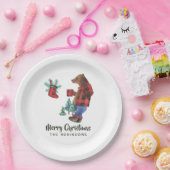 Fun Buffalo Pset Lumberjack Beer kerstfeest Papieren Bordje (Feest)