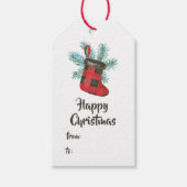 Fun Buffalo Pset Lumberjack Beer Kerstmis Cadeaulabel (Voorkant)