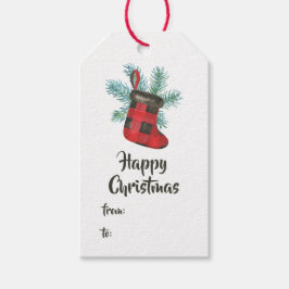 Fun Buffalo Pset Lumberjack Beer Kerstmis Cadeaulabel