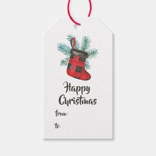 Fun Buffalo Pset Lumberjack Beer Kerstmis Cadeaulabel (Voorkant)