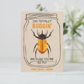 Fun Bug Valentijnsdag Kaart Beatle (Staand voorkant)