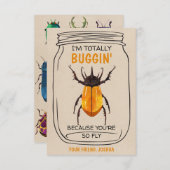 Fun Bug Valentijnsdag Kaart Beatle (Voorkant / Achterkant)