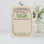 Fun Bug Valentijnsdag Kaart - Een Speelgoed toevoe (Staand voorkant)