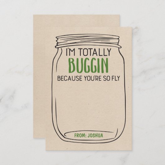 Fun Bug Valentijnsdag Kaart - Een Speelgoed toevoe (Voorkant / Achterkant)