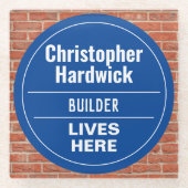 Fun Builder Wall Plaque Style Glass Onderzetter Glazen Onderzetter (Voorkant)