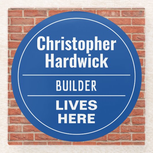 Fun Builder Wall Plaque Style Glass Onderzetter Glazen Onderzetter (Voorkant)