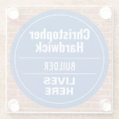 Fun Builder Wall Plaque Style Glass Onderzetter Glazen Onderzetter (Achterkant)