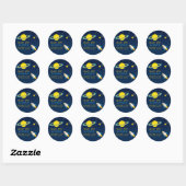 Fun Buitenruimte Rocket Birthday Party Sticker (Vel)