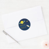 Fun Buitenruimte Rocket Birthday Party Sticker (Envelop)
