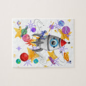 Fun Buitenruimteraketten en sterren Legpuzzel (Horizontaal)