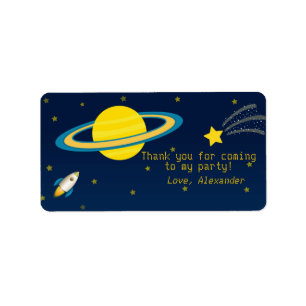 Fun Buitenspace Rocket Birthday Favor Tags Etiket