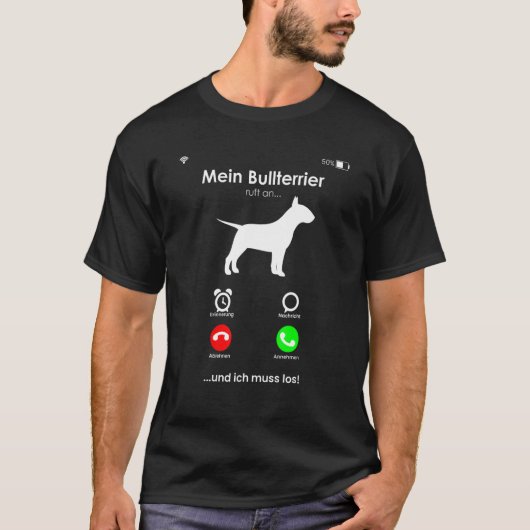 Fun Bull Terrier Dog Design T-shirt (Voorkant)