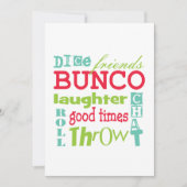 Fun Bunco Subway Art Girls Night Out Party Invitat Kaart (Voorkant)