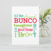 Fun Bunco Subway Art Girls Night Out Party Invitat Kaart (Staand voorkant)