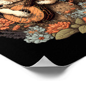 Fun Bunny die Banjo Guitar Music Rabbit Happy spee Poster (Hoek)