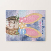 Fun Bunny Ears Custom Name & Photo Easter Gift Legpuzzel (Horizontaal)