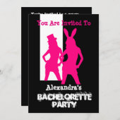 Fun bunny girl gepersonaliseerde bachelorette part kaart (Voorkant / Achterkant)