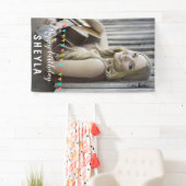 Fun Bunting Flags Happy Birthday Foto Spandoek (Insitu)