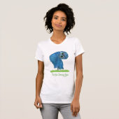 Fun Burroting Owl in Green and Blue T-shirt (Voorkant volledig)